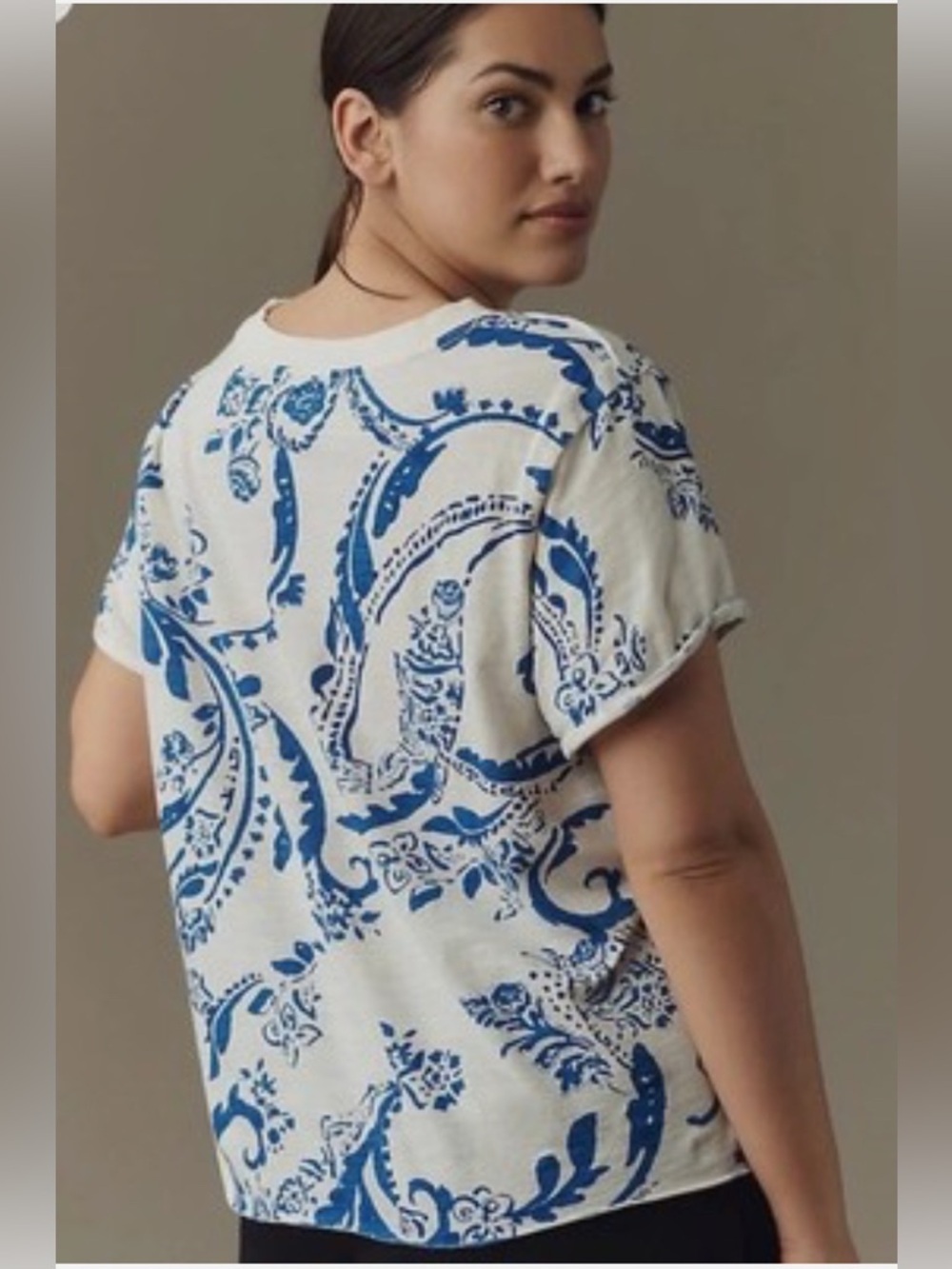Maeve by Anthropologie Boxy Cotton Graphic Tee - Size M
